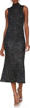 Avec Les Filles Sequin Sleeveless Knit Dress