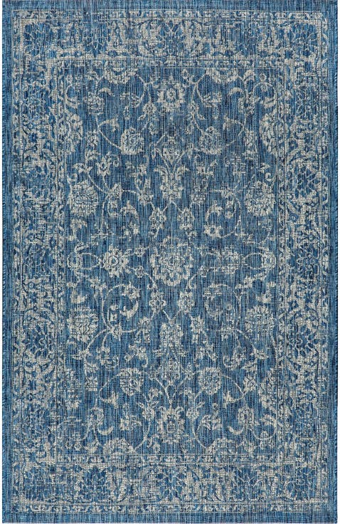 Tela Bohemian Textured Weave Floral Indoor/Outdoor Area Rug