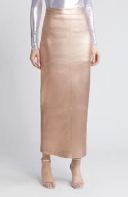 NIKKI LUND Iggy Metallic Maxi Skirt