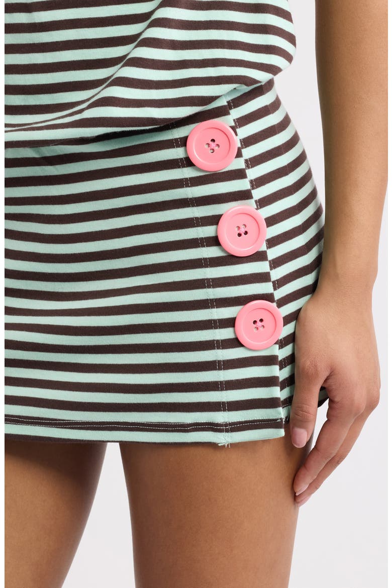 Stripe Button Trim Dress, Alternate, color, MULTI