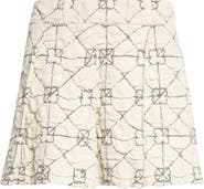 YanYan June Pleated Jacquard Organic Cotton Miniskirt