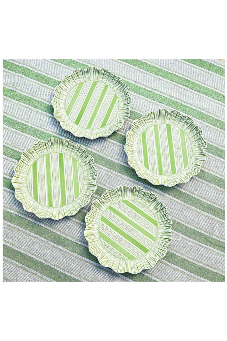 Cabana Set of 4 Melamine Dinner Plates, Alternate, color, SEAGRASS