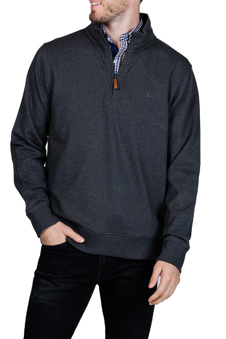 Cotton French Terry Quarter Zip Pullover, Main, color, GRAPHITE