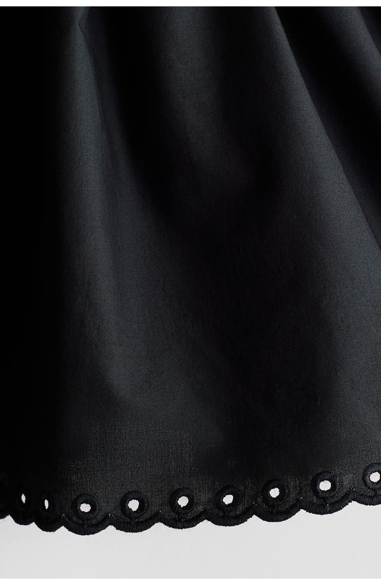 H&M Flared Cotton Skirt, Alternate, color, Black
