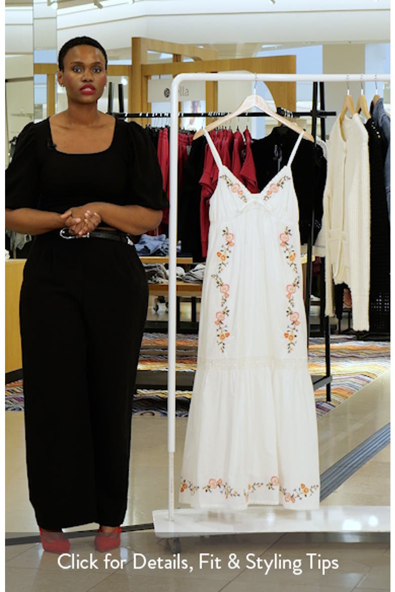 Floral Lace Trim Babydoll Maxi Dress video