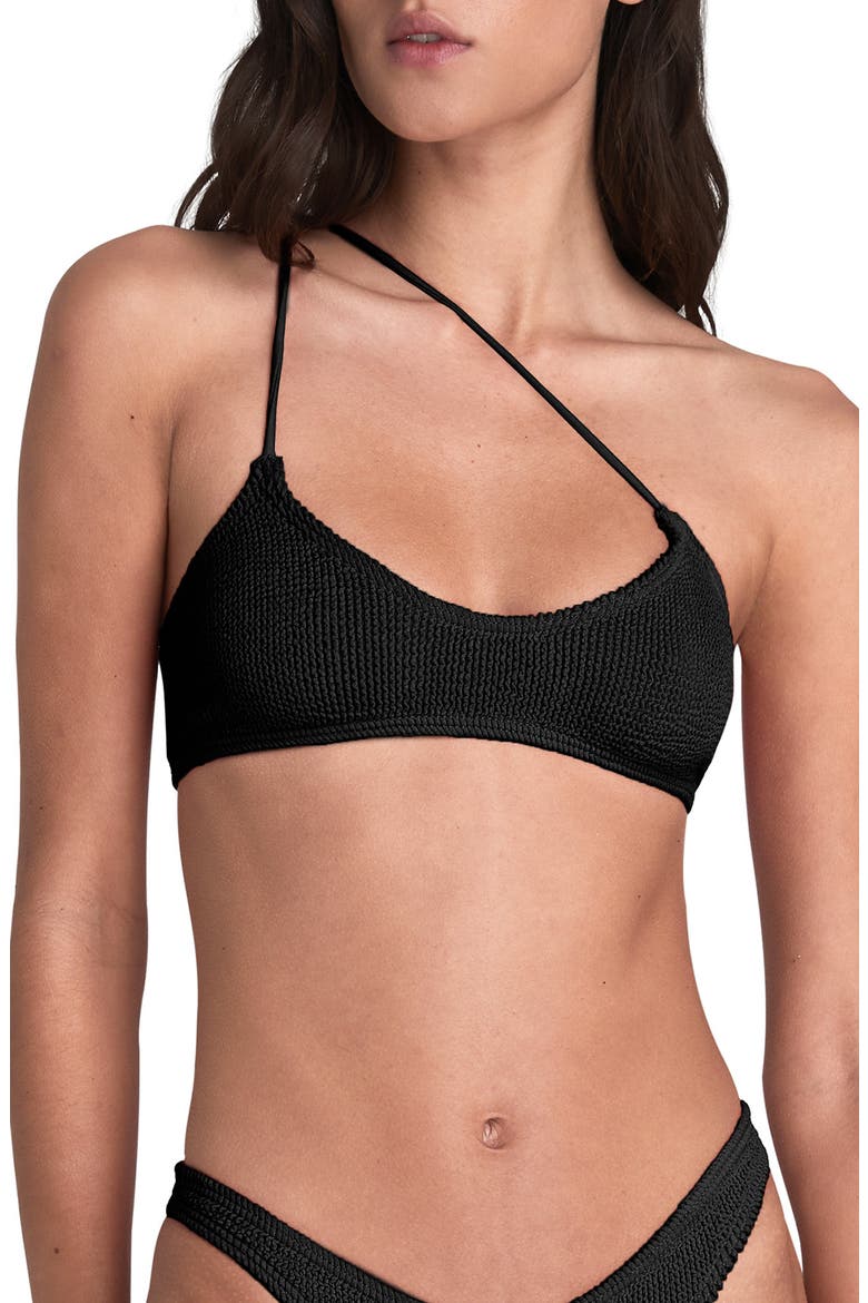 The Selena Rib Bikini Top, Alternate, color, BLACK