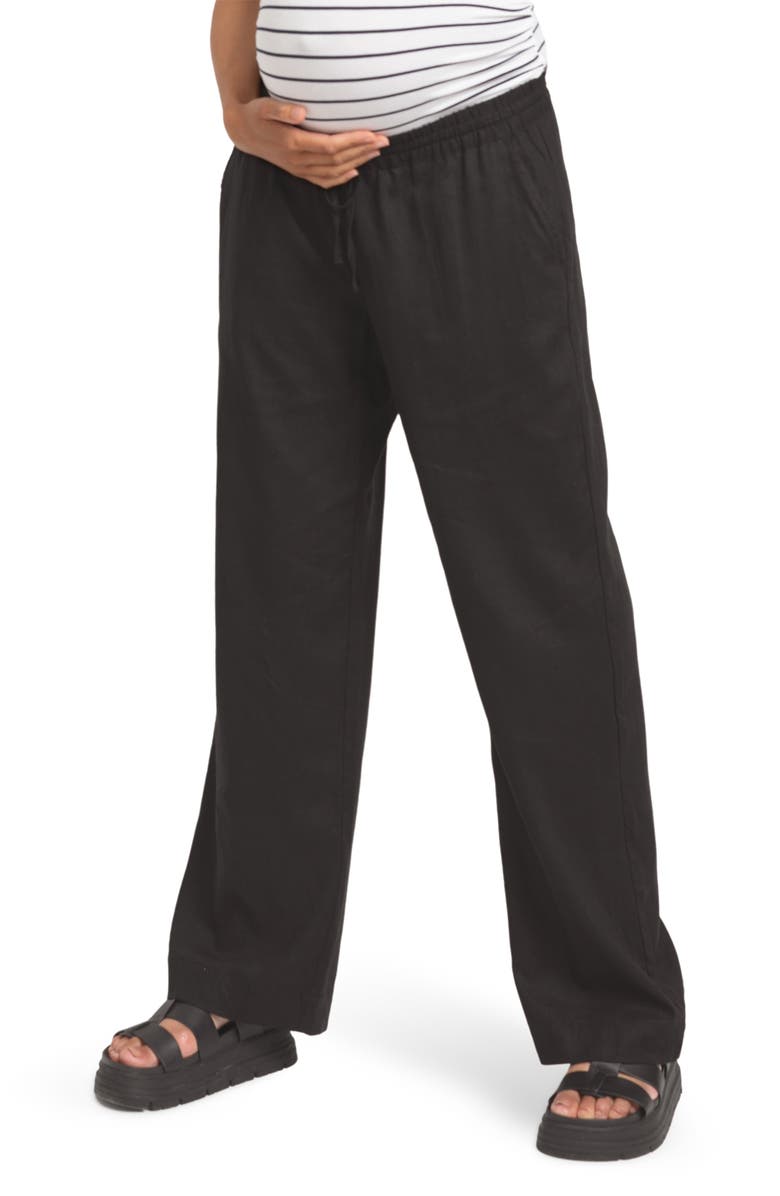 Seraphine Linen Blend Wide Leg Maternity Pants, Main, color, 