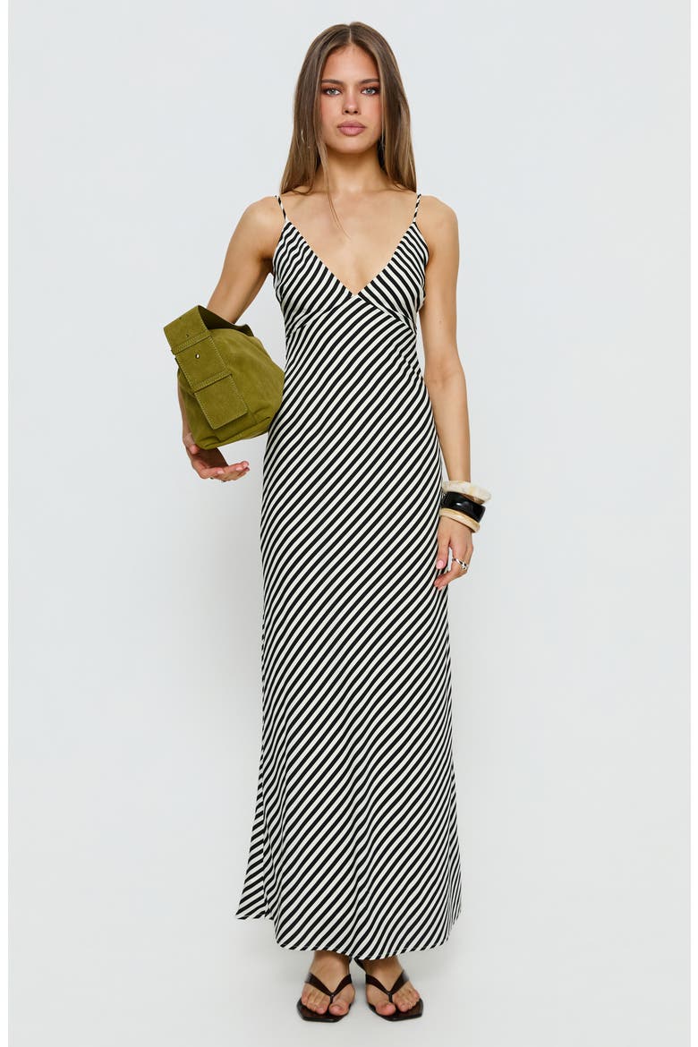 Lesondo V-Neck Maxi Dress, Alternate, color, BLACK