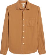 HIROSHI KATO Slim Fit Double Gauze Organic Cotton Button-Up Shirt