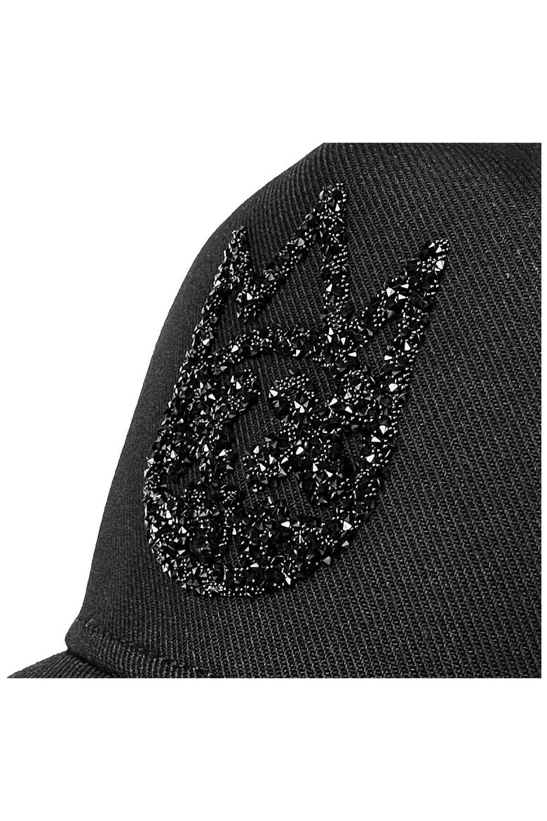 Crystal Shimuchan Logo Trucker Hat, Alternate, color, BLACK