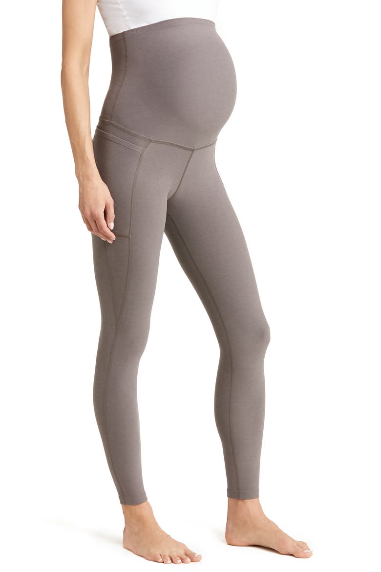 Out of Pocket High Waist Maternity Leggings, Alternate, color, WOODLAND HEATHER