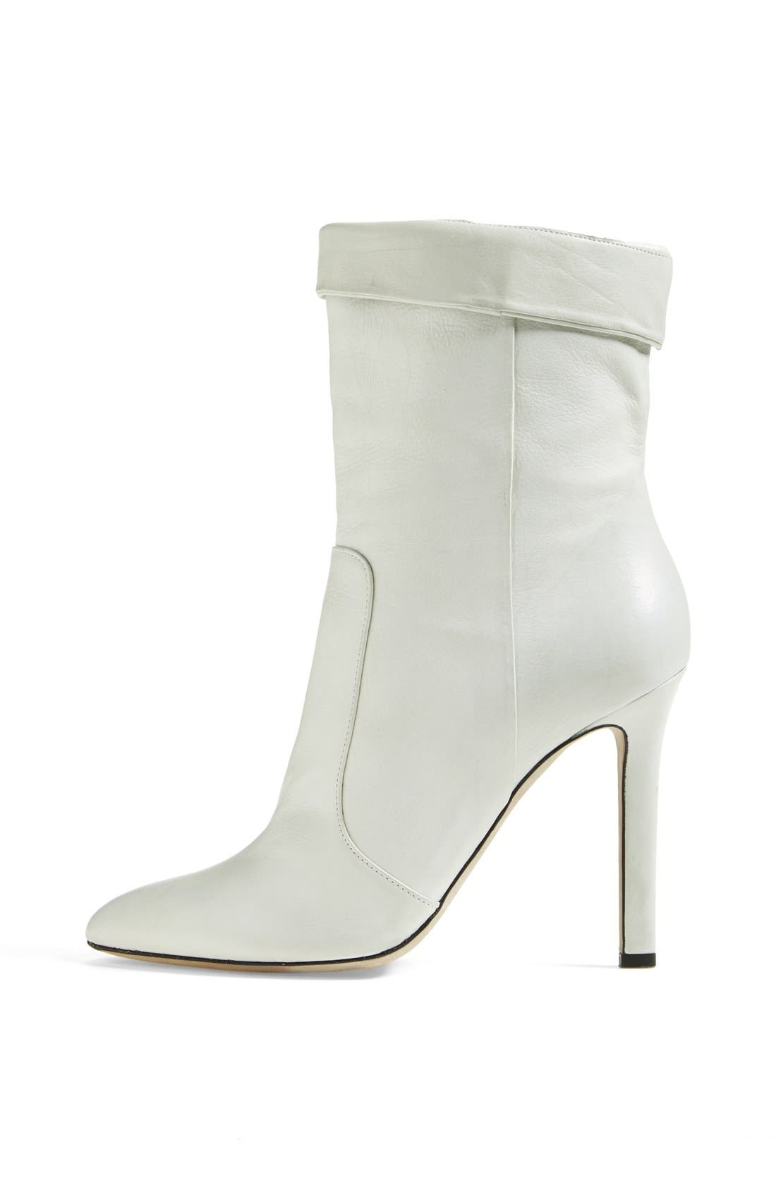 'Rebel Short' Calfskin Leather Boot, Alternate, color, CREAM