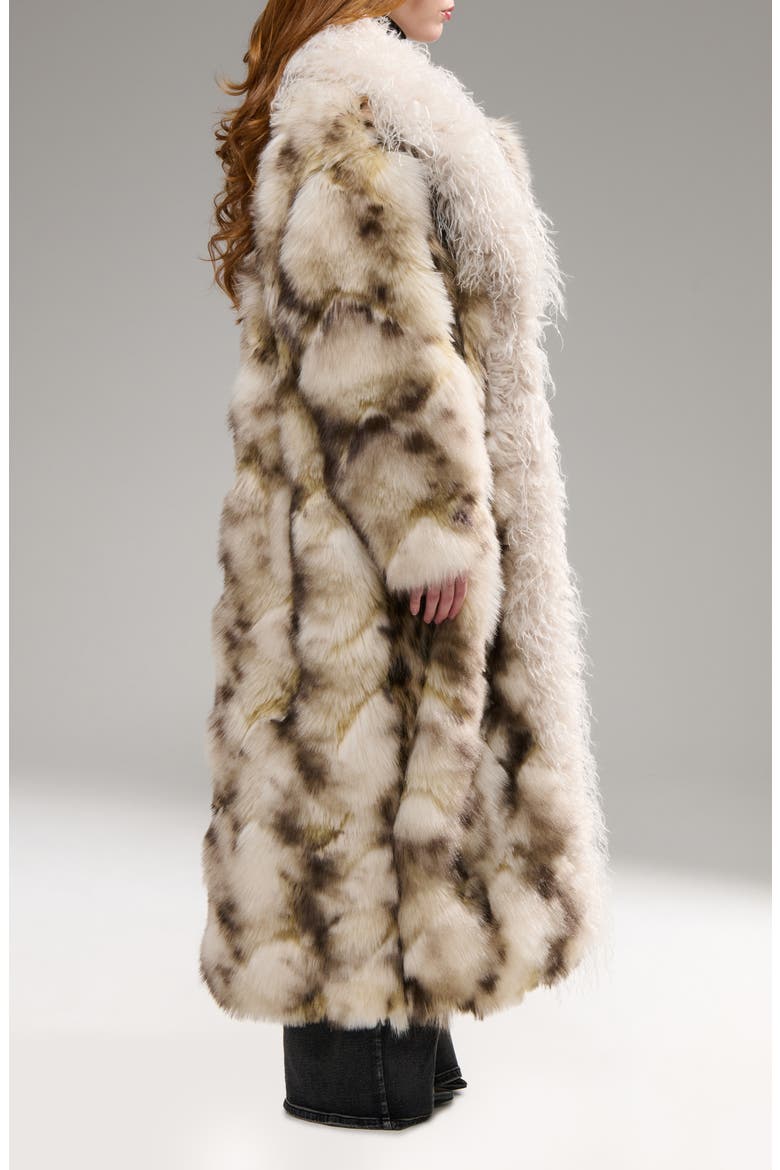 Mivra Faux Fur Coat, Alternate, color, CREAM MULTI