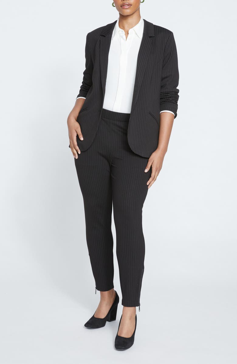 Universal Standard Moro Pull-On Pants, Alternate, color, Slate Grey Pinstripe