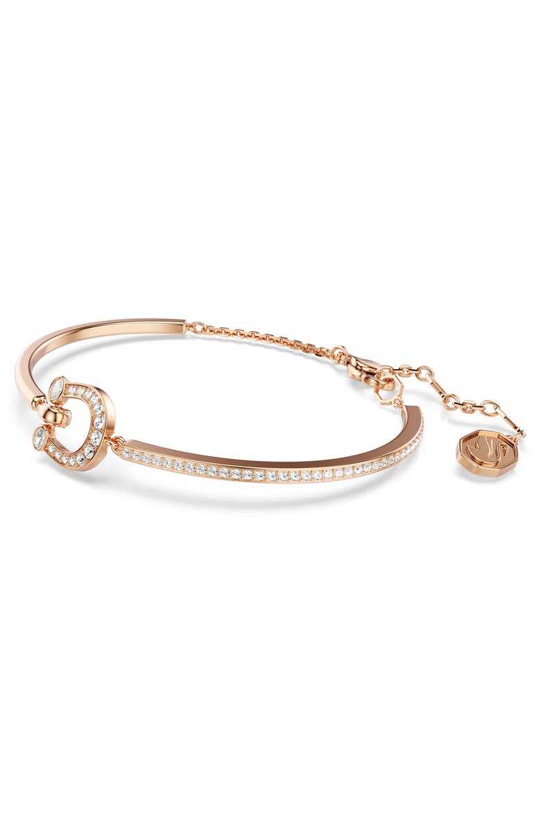 Swarovski Symbolica Horseshoe Bangle Bracelet, Alternate, color, Rose Gold