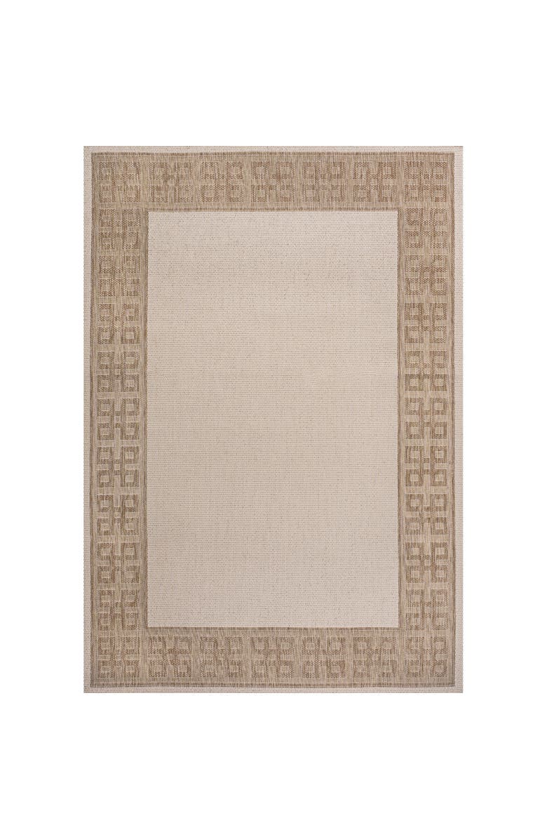 JONATHAN Y Athena Classic Geometric Border Indoor/Outdoor Area Rug, Main, color, Cream/Beige