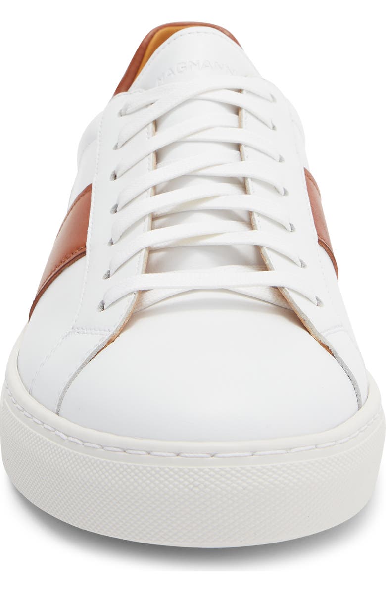 Magnanni Ashley Stripe Sneaker, Alternate, color, White / Cognac