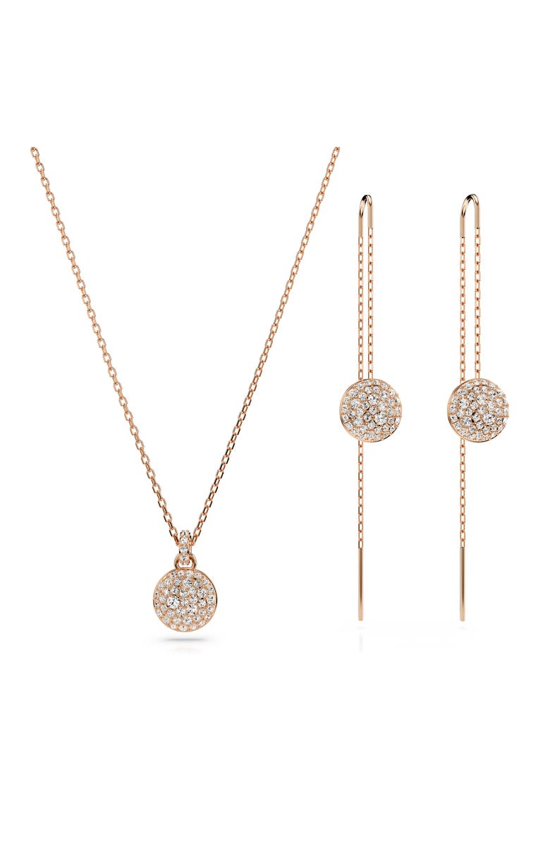 Swarovski Sublima Threader Earrings & Crystal Pendant Necklace Set, Main, color, 