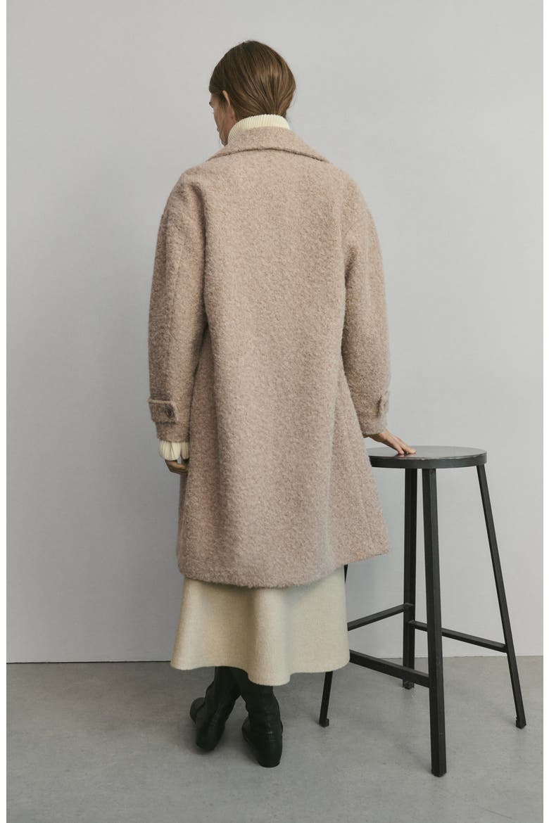 Lapels Bouclé Coat, Alternate, color, BEIGE