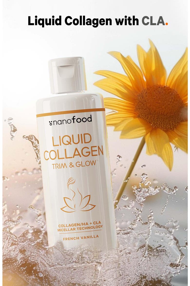 Liquid Collagen Trim & Glow Supplement Vanilla, Alternate, color, White