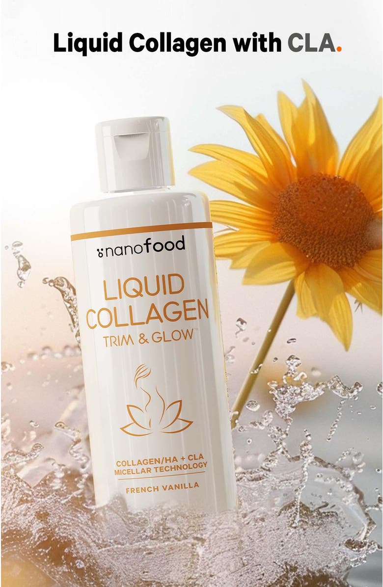 Codeage Liquid Collagen Trim & Glow Supplement Vanilla, Alternate, color, White