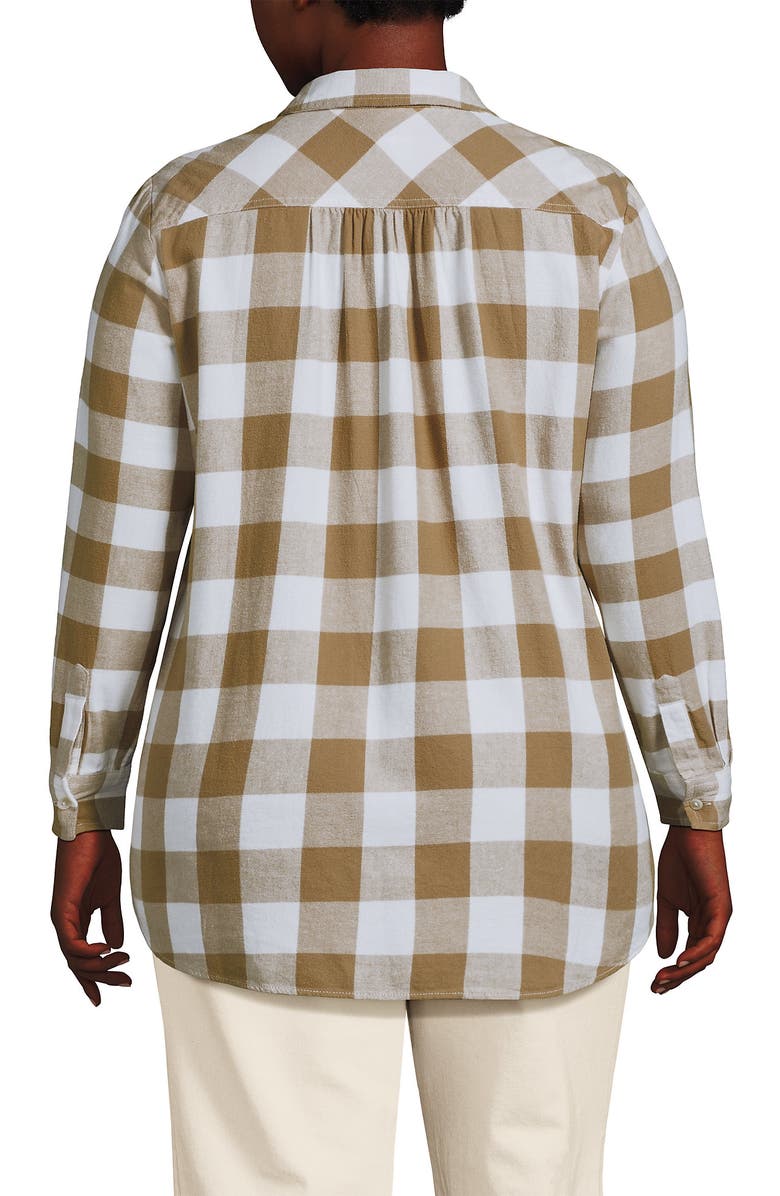 Lands' End Flannel Shirt, Alternate, color, Rich Camel Buffalo Check