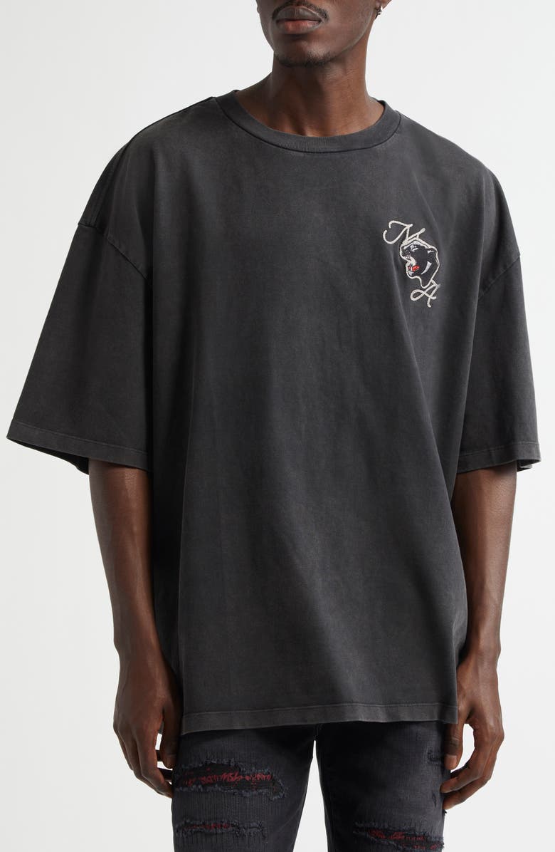 AMIRI Skate Monogram Cotton T-Shirt, Main, color, Black