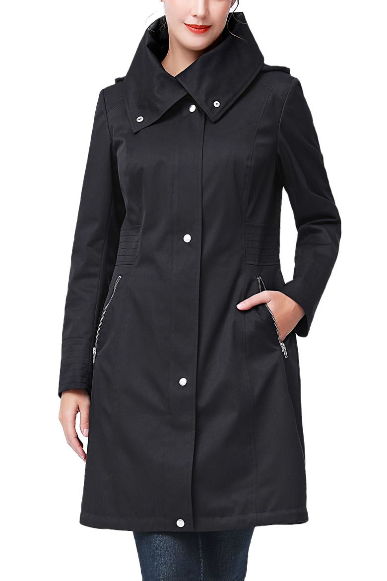 Alys Water Resistant Hooded Anorak Coat, Main, color, Black