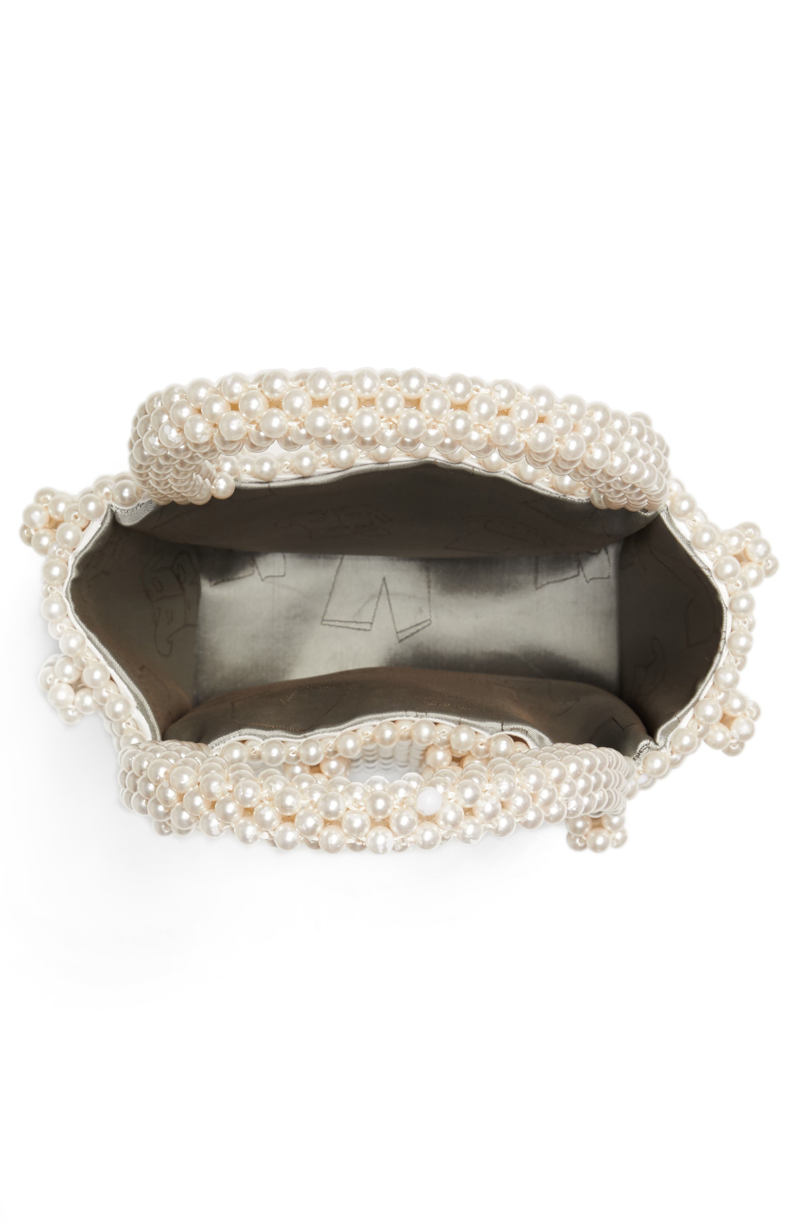 Shrimps Antonia Small Imitation Pearl Beaded Handbag, Alternate, color, 