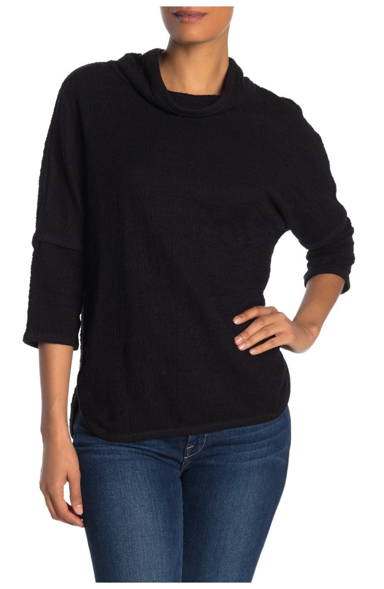 MAX STUDIO Cowl Neck 3/4 Length Sleeve Knit Top, Main, color, 