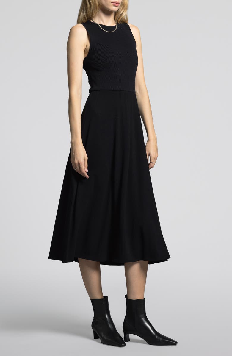 WEEKEND LOS ANGELES Ariana Sleeveless Mixed Media Midi Dress, Alternate, color,