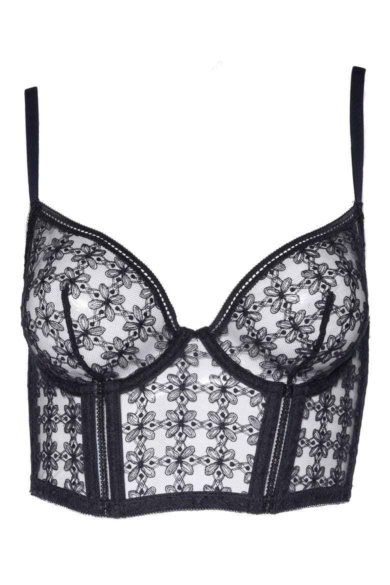 Caf Fleur Bustier, Alternate, color, BLACK