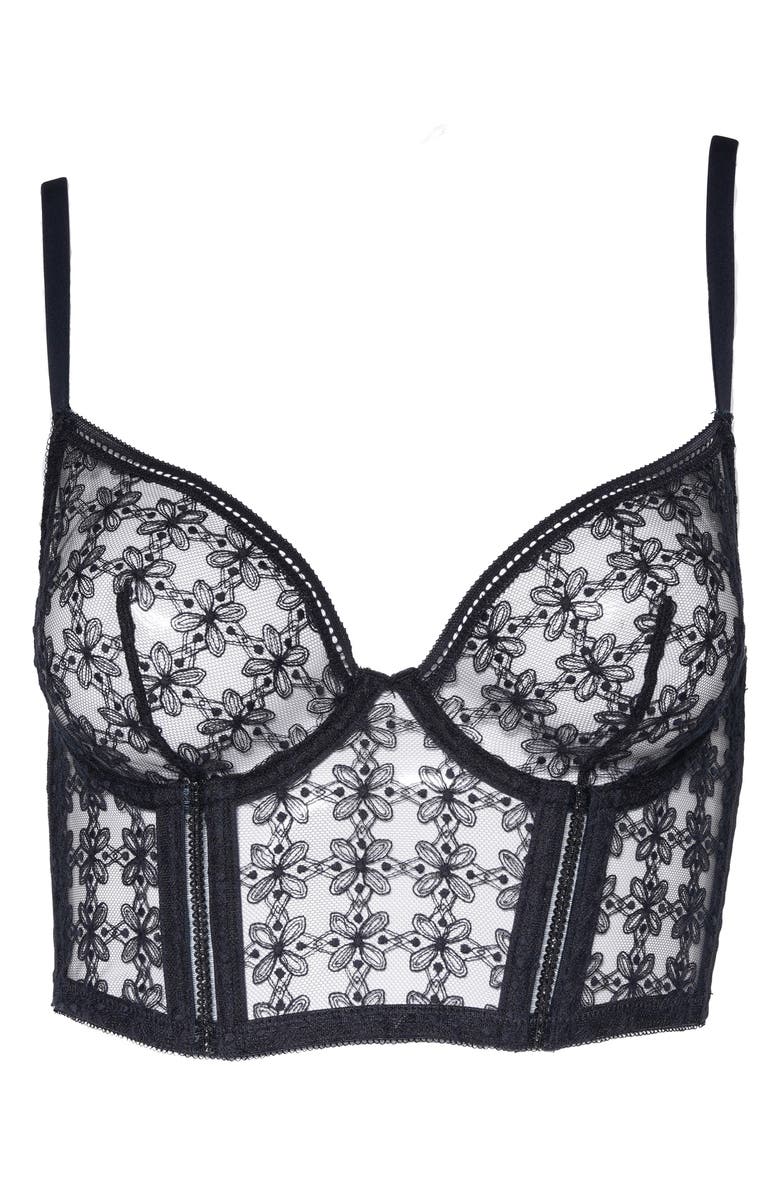 Huit Caf Fleur Bustier, Alternate, color, Black