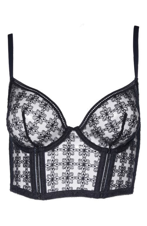 Huit Caf Fleur Bustier In Black
