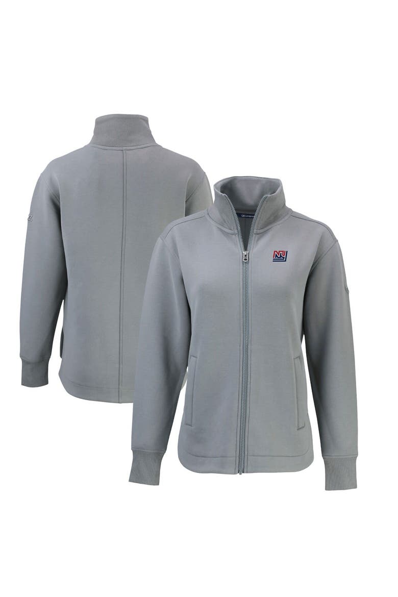 Women's Cutter & Buck  Gray New York Giants Throwback Logo Roam Eco Recycled Full-Zip Jacket, Alternate, color, Gray