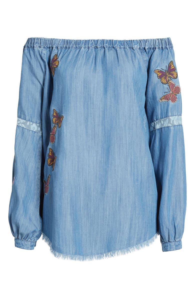 Billy T Embroidered Off the Shoulder Top, Alternate, color, 