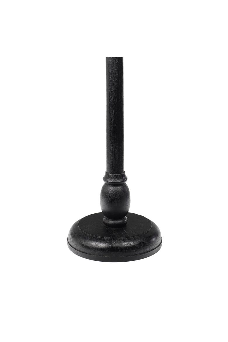 Leopold Traditional Solid Round Pedestal Drink Table, Turned Accent Martini Table for Living Room, Alternate, color, Black