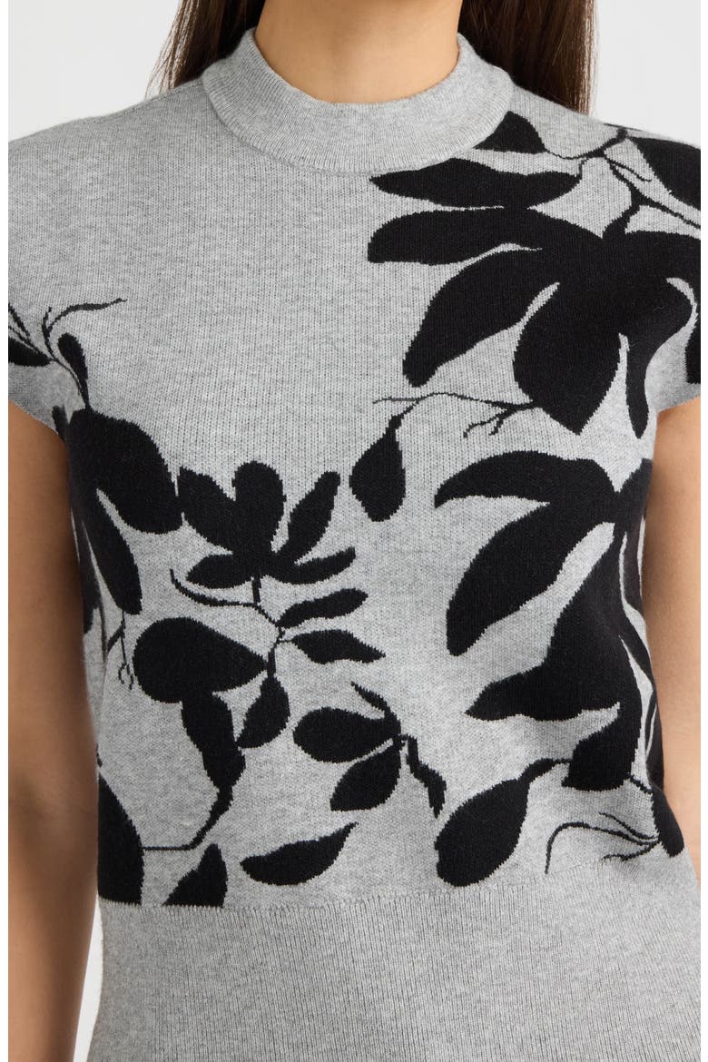 Floral Jacquard Sleeveless Sweater, Alternate, color, LIGHT GREY MIX