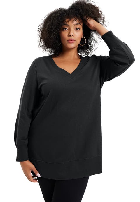 V-Neck French Terry Sweatshirt (Plus Available)