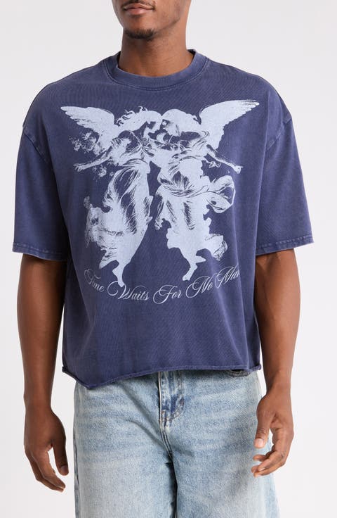 Time Waits Cotton Graphic T-Shirt