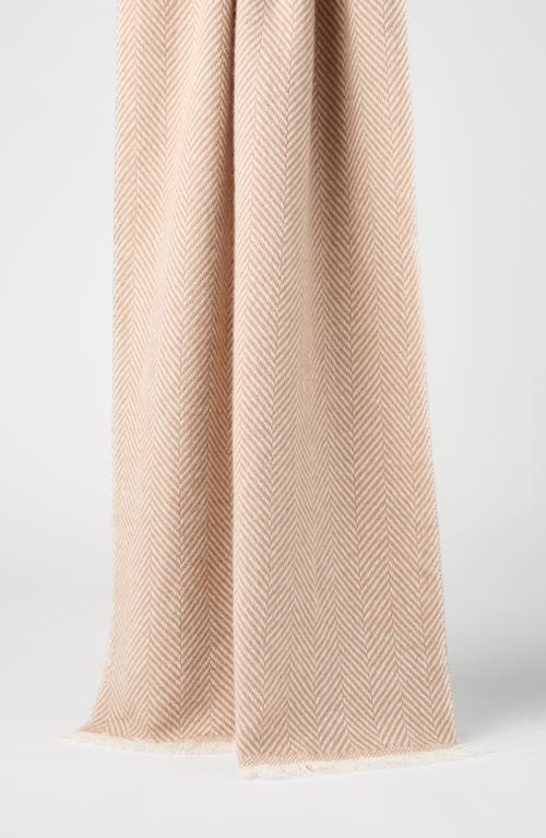 Brunello Cucinelli Cashmere Chevron Scarf In Neutral