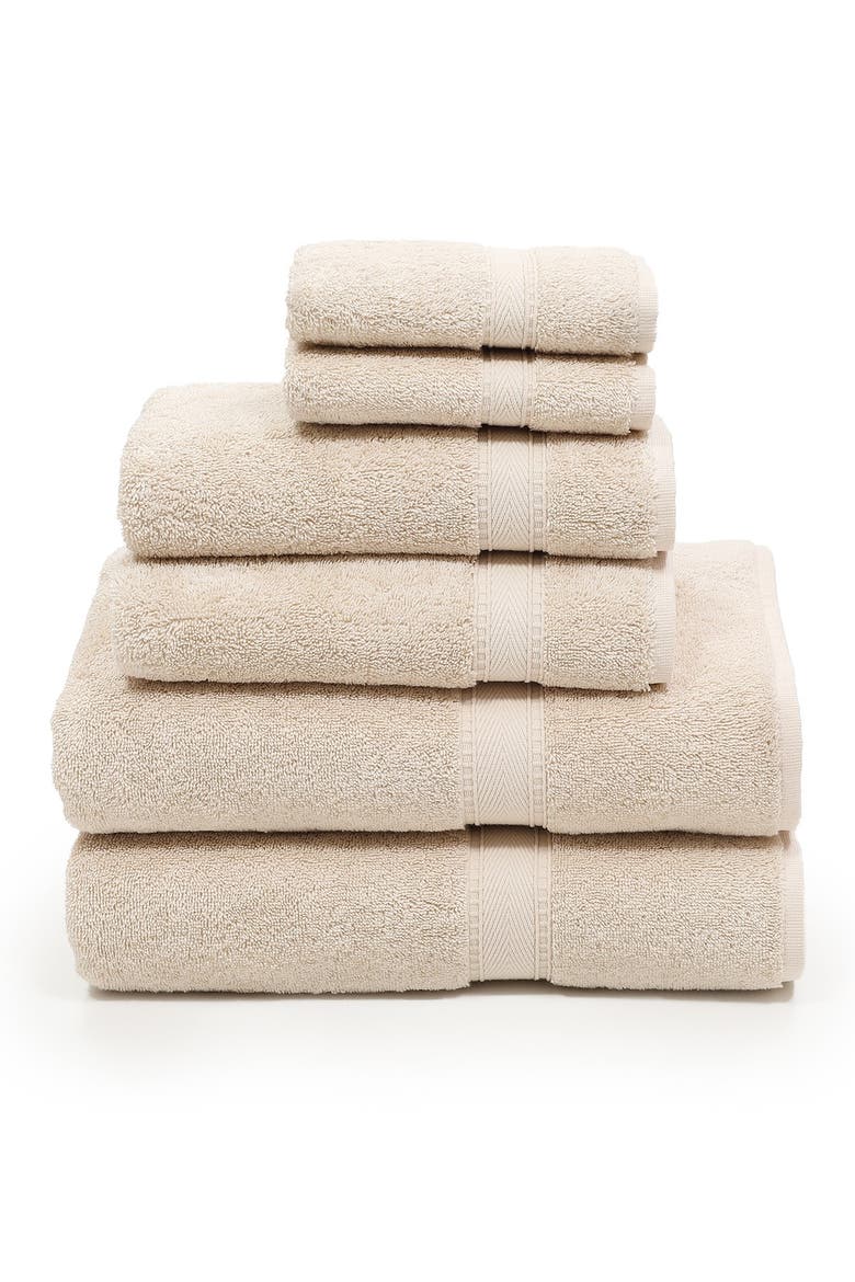 Sinemis Terry 6-Piece Towel Set - Beige, Main, color, BEIGE