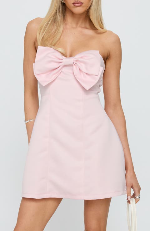 Genevie Bow Strapless Minidress