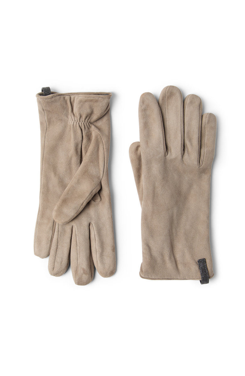 Brunello Cucinelli Suede gloves, Main, color, Beige