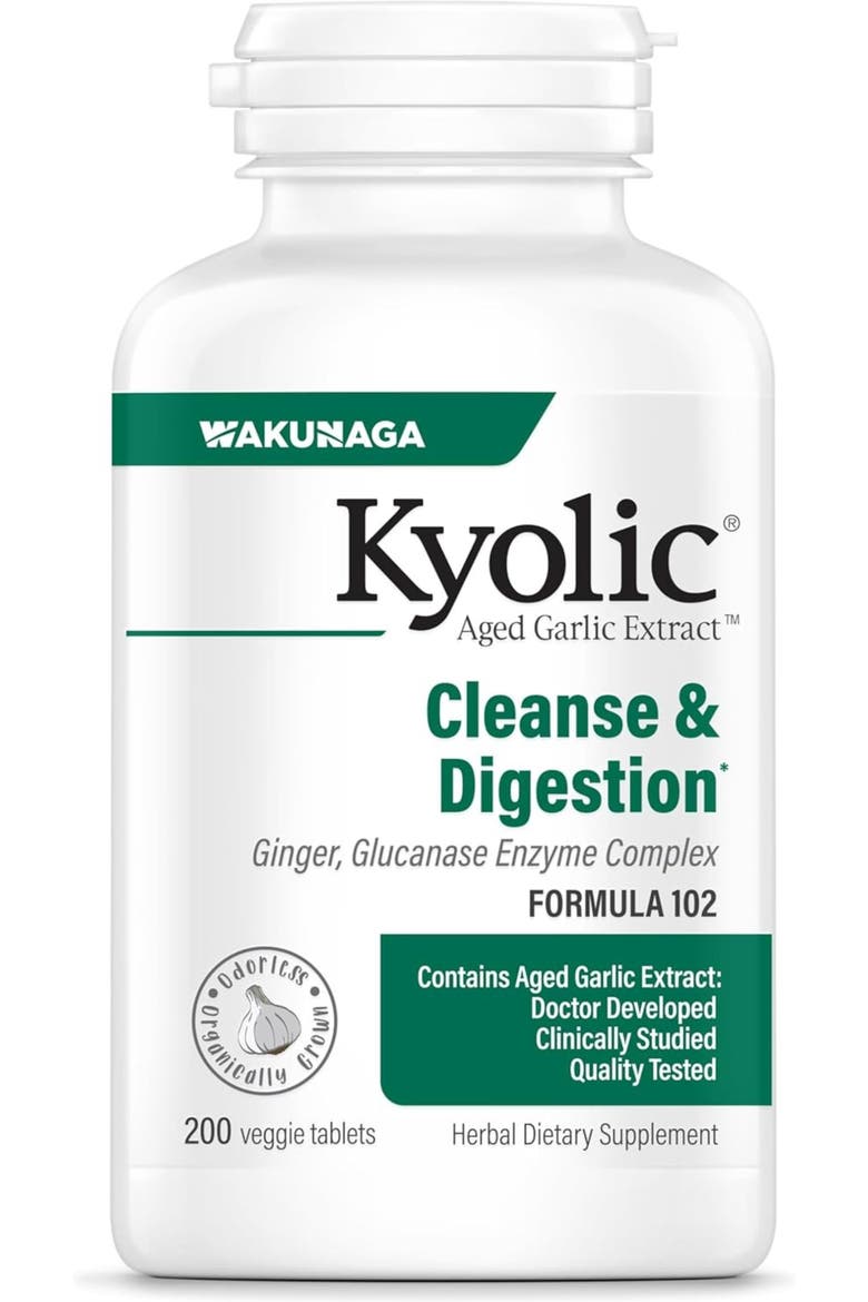Aged Garlic Extract Formula 102, Cleanse & Digestion, Ginger and Enzyme Complex, Veg Tablets 200 Count, Main, color, None