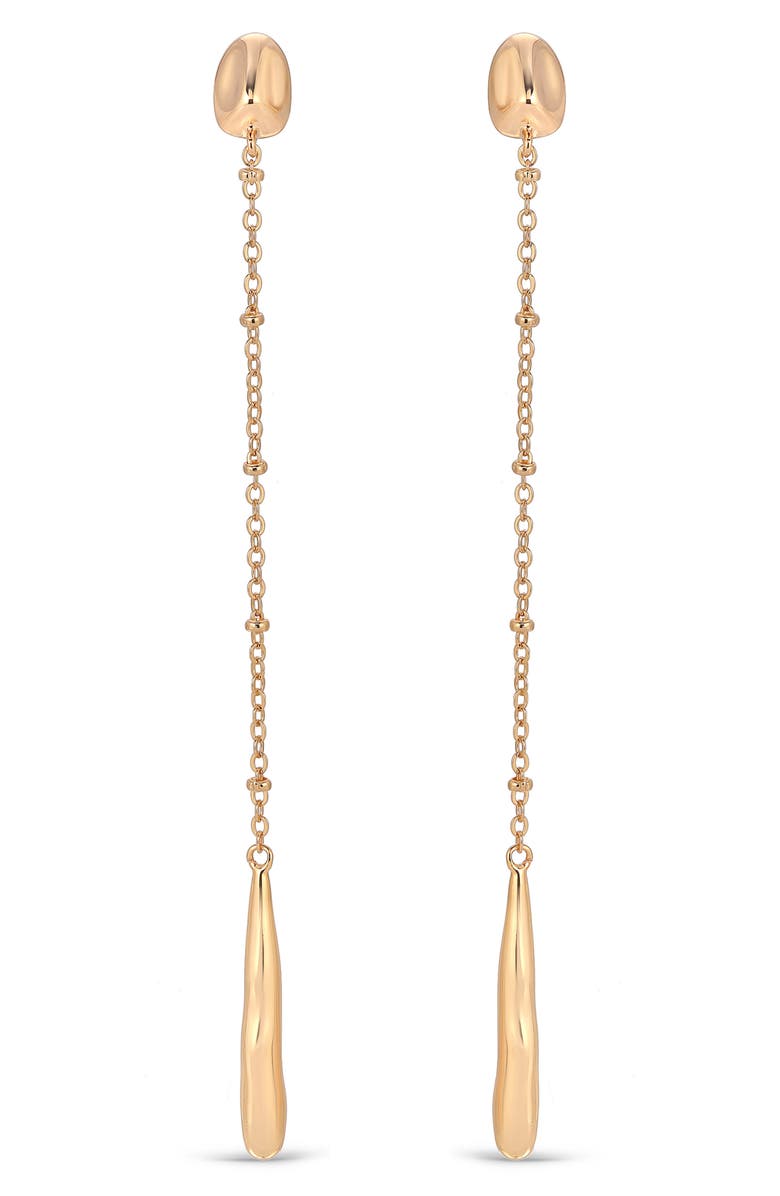 Ettika 18K Gold Plated Nugget Linear Drop Earrings, Alternate, color, 
