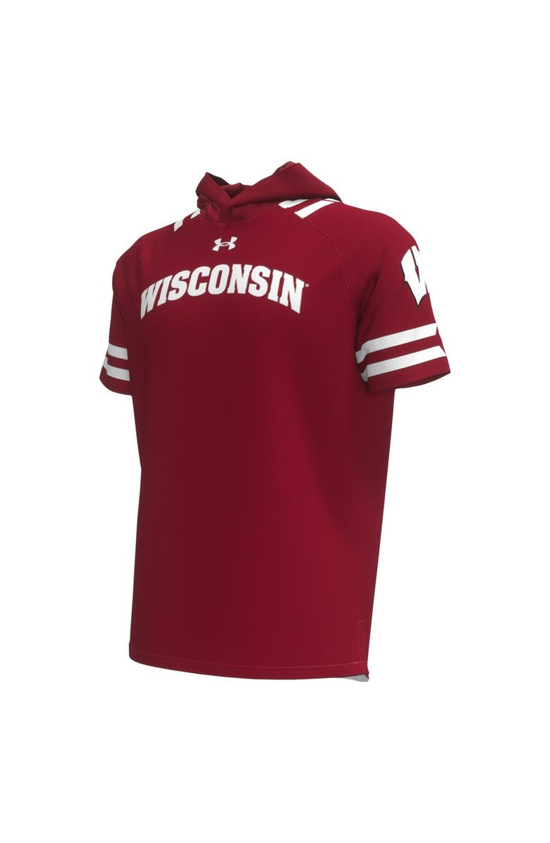 Under Armour Men's Under Armour Red Wisconsin Badgers Shooter Raglan Hoodie T-Shirt, Alternate, color, 