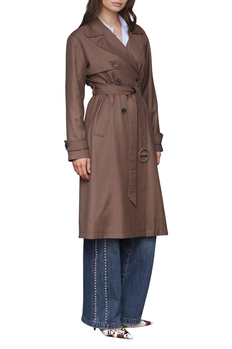 Relaxed Duster Trench Coat, Alternate, color, BROWN STRIPE