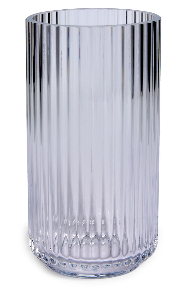 Lyngby Porcelaen 8-Inch Fluted Vase, Main, color, Clear