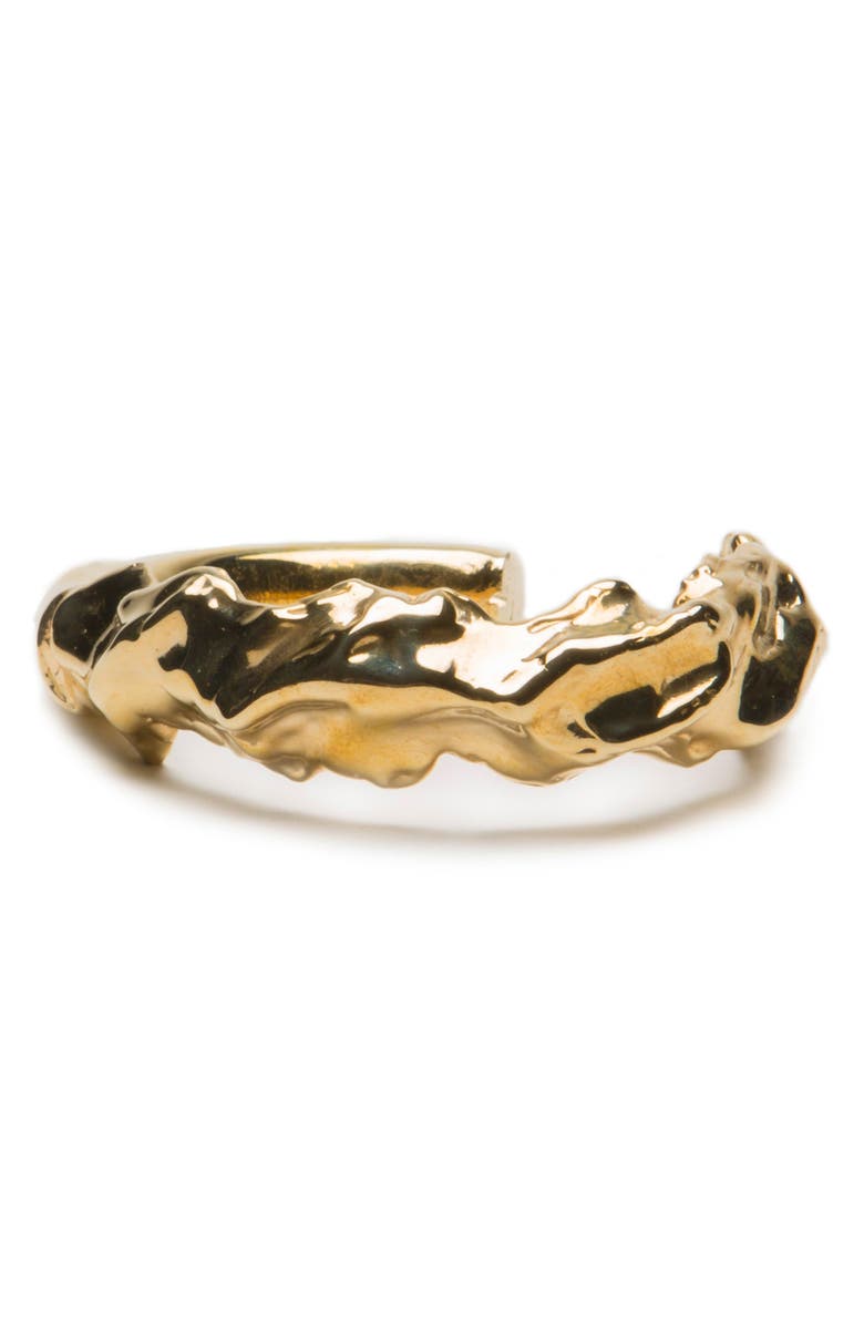 Sterling King Molten Cuff Bracelet, Main, color, Gold